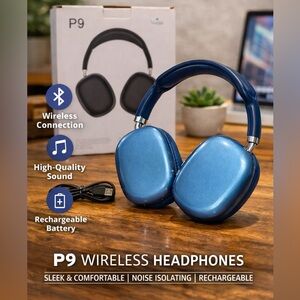 P9 Wireless Over-Ear Headphones - Blue